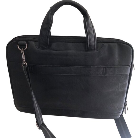 Kenneth Cole Reaction ProTec Faux Pebbled Leather Slim 16" Laptop Business Brief - Picture 2 of 8